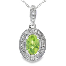 Load image into Gallery viewer, .50ct Peridot Diamond Fashion Pendants 10KT White Gold
