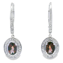 Load image into Gallery viewer, .81ct Quartz Diamond Dangle Earrings 10KT White Gold

