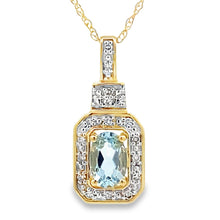 Load image into Gallery viewer, Aquamarine Diamond Fashion Pendants 10KT Yellow Gold
