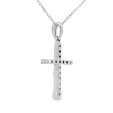 Load image into Gallery viewer, .13ct Diamond Cross Religious Pendant 14KT White Gold
