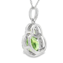 Load image into Gallery viewer, 2.29ct Peridot Diamond Fashion Pendants 14KT White Gold
