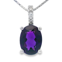 Load image into Gallery viewer, Amethyst Diamond Fashion Pendants 10KT White Gold
