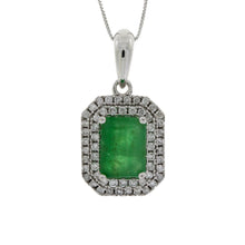 Load image into Gallery viewer, 1.08ct Emerald Diamond Fashion Pendants 14KT White Gold
