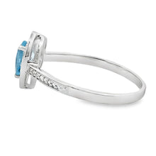 Load image into Gallery viewer, .54ct Blue Topaz Diamond Ring 10KT White Gold
