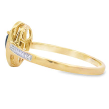 Load image into Gallery viewer, Genuine .52ct Onyx Diamond Ring 10KT Yellow Gold
