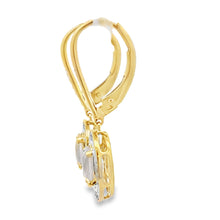 Load image into Gallery viewer, Rose Quartz Diamond Dangle Earrings 10KT Yellow Gold

