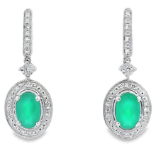 Load image into Gallery viewer, Chalcedony Diamond Dangle Earrings 10KT White Gold
