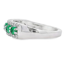 Load image into Gallery viewer, White Topaz 3 Stone Ring Sterling Silver
