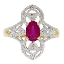 Load image into Gallery viewer, 1.05ct Ruby Diamond Ring 10KT Yellow Gold
