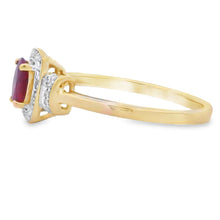 Load image into Gallery viewer, Genuine .65ct Ruby Diamond Ring 10KT Yellow Gold

