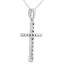Load image into Gallery viewer, .45ct Diamond Cross Religious Pendant 14KT White Gold
