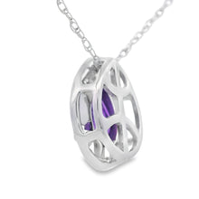 Load image into Gallery viewer, .37ct Amethyst Diamond Fashion Pendants 10KT White Gold
