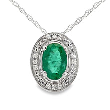 Load image into Gallery viewer, .46ct Emerald Diamond Fashion Pendants 10KT White Gold
