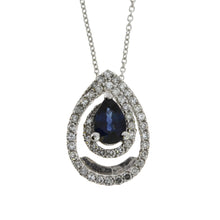 Load image into Gallery viewer, .75ct Sapphire Diamond Fashion Pendants 14KT White Gold
