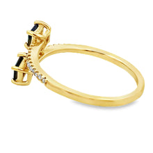 Load image into Gallery viewer, .61ct Sapphire Diamond Ring 14KT Yellow Gold
