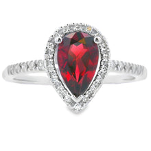 Load image into Gallery viewer, 1.28ct Garnet Diamond Ring 14KT White Gold
