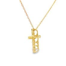 Load image into Gallery viewer, .15ct Diamond Cross Religious Pendant 14KT Yellow Gold
