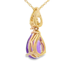 Load image into Gallery viewer, Amethyst Diamond Fashion Pendants 10KT Yellow Gold
