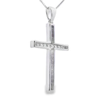 Load image into Gallery viewer, .22ct Diamond Cross Religious Pendant 14KT White Gold
