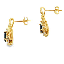 Load image into Gallery viewer, 1.22ct Sapphire Diamond Earrings 10KT Yellow Gold
