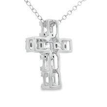 Load image into Gallery viewer, .50ct Diamond Cross Religious Pendant 10KT White Gold
