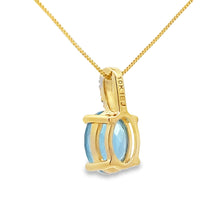 Load image into Gallery viewer, Blue Topaz Diamond Fashion Pendants 10KT Yellow Gold
