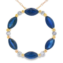 Load image into Gallery viewer, .99ct Sapphire Circle of Love Pendant 10KT Yellow Gold
