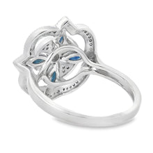 Load image into Gallery viewer, .88ct Sapphire Diamond Ring 14KT White Gold
