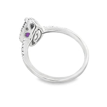 Load image into Gallery viewer, .98ct Amethyst Diamond Ring 14KT White Gold
