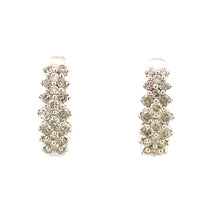 Load image into Gallery viewer, 1.09ct Diamond Diamond Hoop Earrings 14KT White Gold
