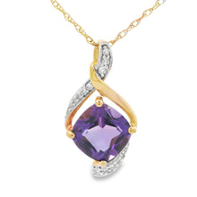 Load image into Gallery viewer, Amethyst Diamond Fashion Pendants 10KT Yellow Gold
