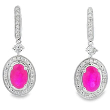 Load image into Gallery viewer, 1.40ct Ruby Diamond Dangle Earrings 10KT White Gold
