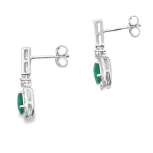 Load image into Gallery viewer, Chalcedony Diamond Dangle Earrings 10KT White Gold
