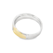 Load image into Gallery viewer, .02ct Mens Ring Wedding Band Sterling Silver 14KT Gold
