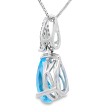Load image into Gallery viewer, Blue Topaz Diamond Fashion Pendants 10KT White Gold
