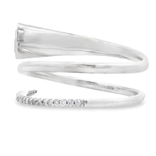 Load image into Gallery viewer, .78ct Sapphire Diamond Ring 14KT White Gold
