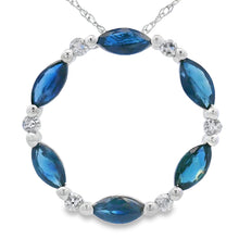 Load image into Gallery viewer, Sapphire Diamond Circle of Love Pendant 10KT White Gold
