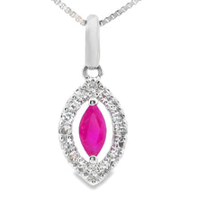 Load image into Gallery viewer, .26ct Ruby Diamond Fashion Pendants 10KT White Gold
