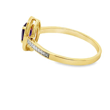 Load image into Gallery viewer, .48ct Amethyst Diamond Ring 10KT Yellow Gold
