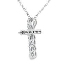 Load image into Gallery viewer, .19ct Diamond Cross Religious Pendant 14KT White Gold
