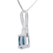 Load image into Gallery viewer, .34ct Sapphire Diamond Fashion Pendants 10KT White Gold
