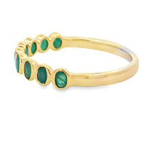 Load image into Gallery viewer, .78ct Emerald Fashion band rings 14KT Yellow Gold
