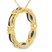 Load image into Gallery viewer, .99ct Sapphire Circle of Love Pendant 10KT Yellow Gold
