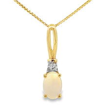 Load image into Gallery viewer, .02ct Opal Diamond Fashion Pendants 10KT Yellow Gold
