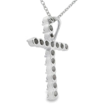 Load image into Gallery viewer, .50ct Cross Religious Pendant Sterling Silver
