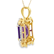 Load image into Gallery viewer, Amethyst Diamond Fashion Pendants 10KT Yellow Gold
