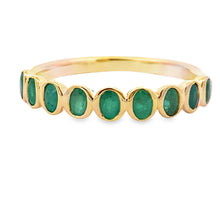 Load image into Gallery viewer, .78ct Emerald Fashion band rings 14KT Yellow Gold
