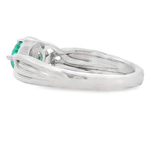 Load image into Gallery viewer, .58ct Emerald Zircon Ring Sterling Silver
