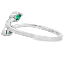 Load image into Gallery viewer, Natural .48ct Emerald Diamond Ring 14KT White Gold
