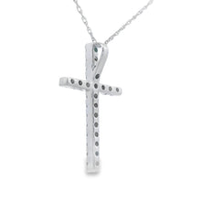 Load image into Gallery viewer, .24ct Diamond Cross Religious Pendant 14KT White Gold
